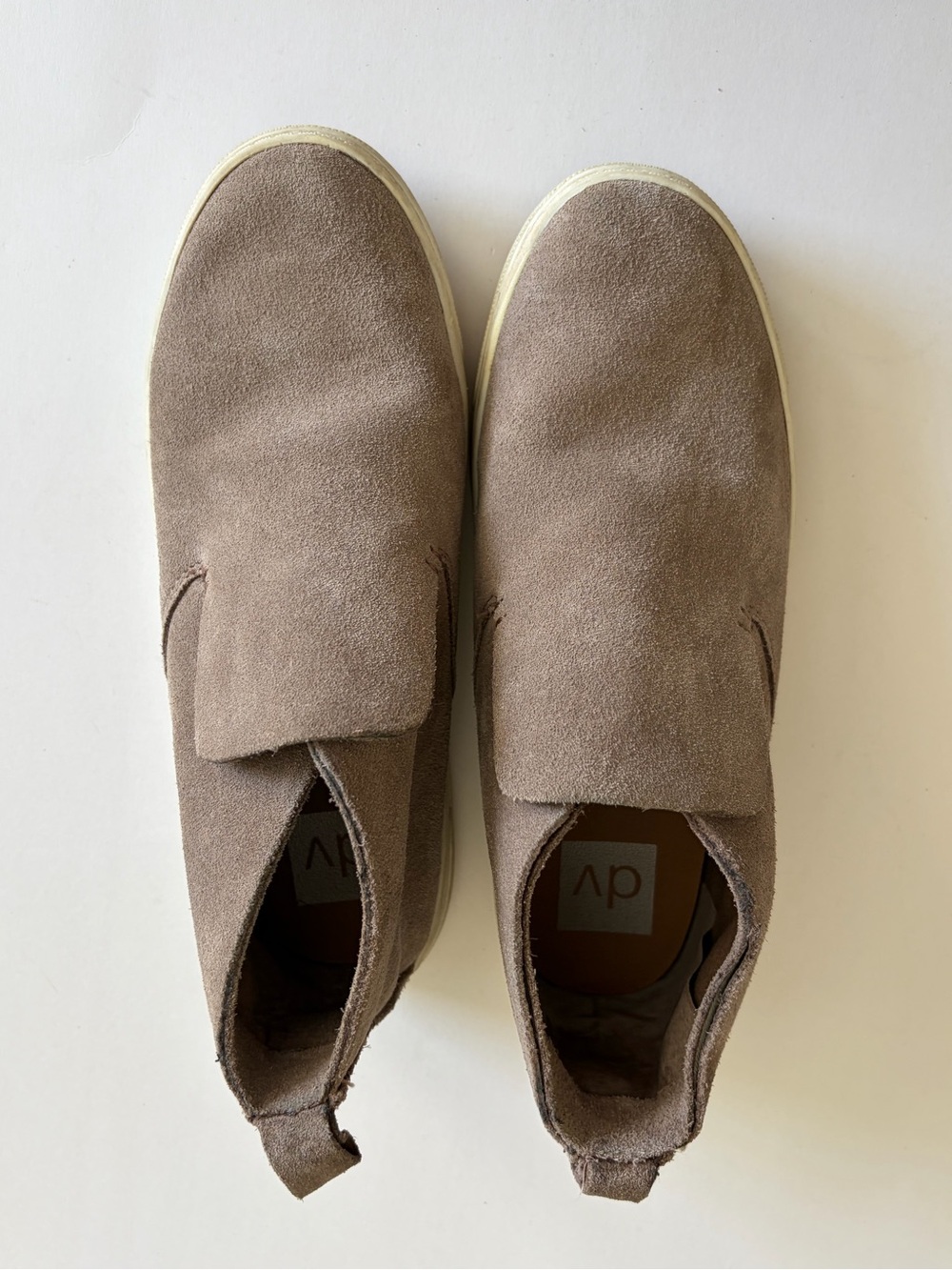 DV  women’s  Taupe Suede slip on Boots size 7